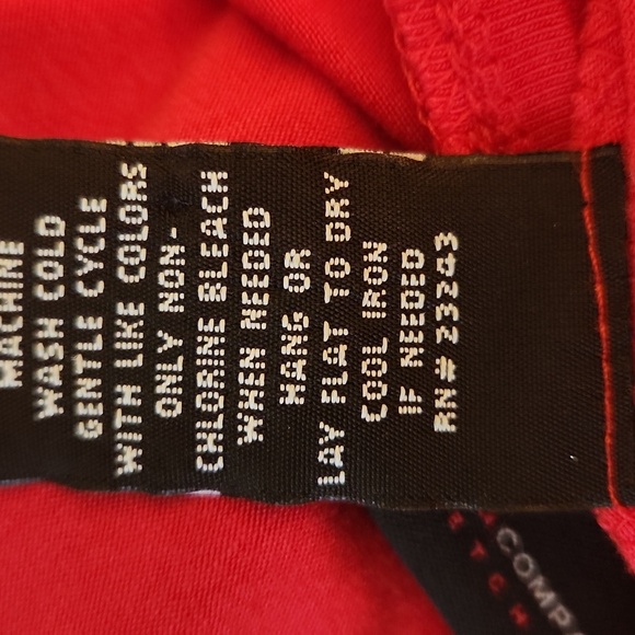 New York & Company Women's Vintage 90's Red V-Neck Wrap Top - Picture 9 of 12